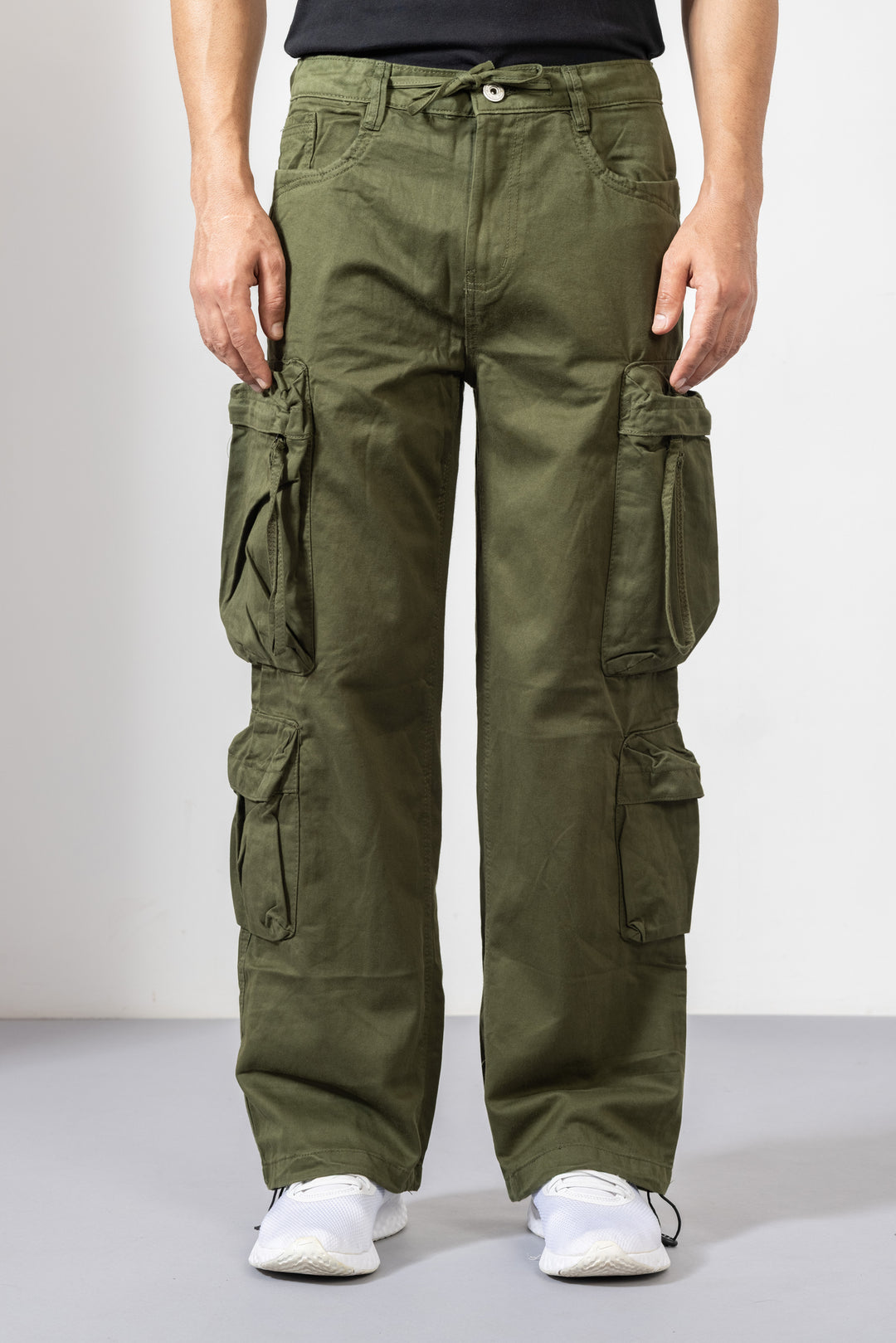 Olive Green Men Cotton Cargo Pant