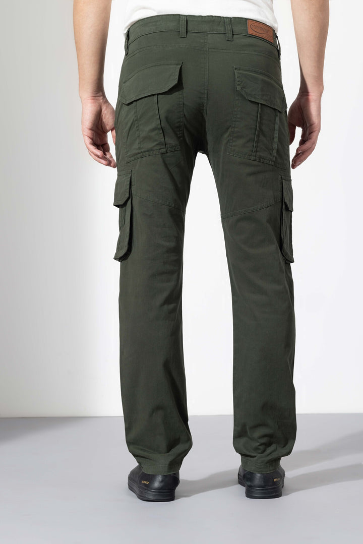 Olive Green Men Cotton Cargo Pant