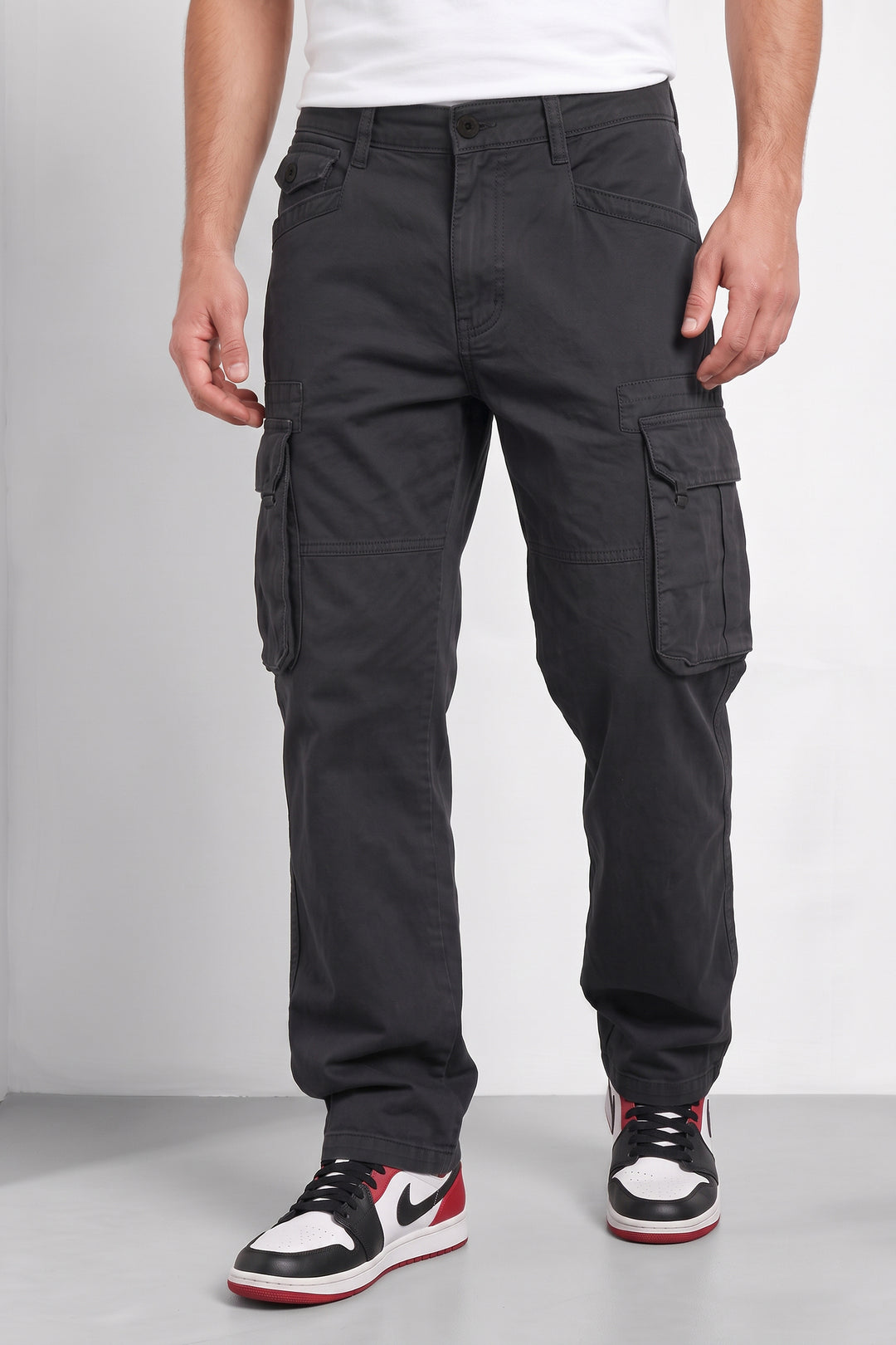 Black Mens 6 Pocket Cargo Pants