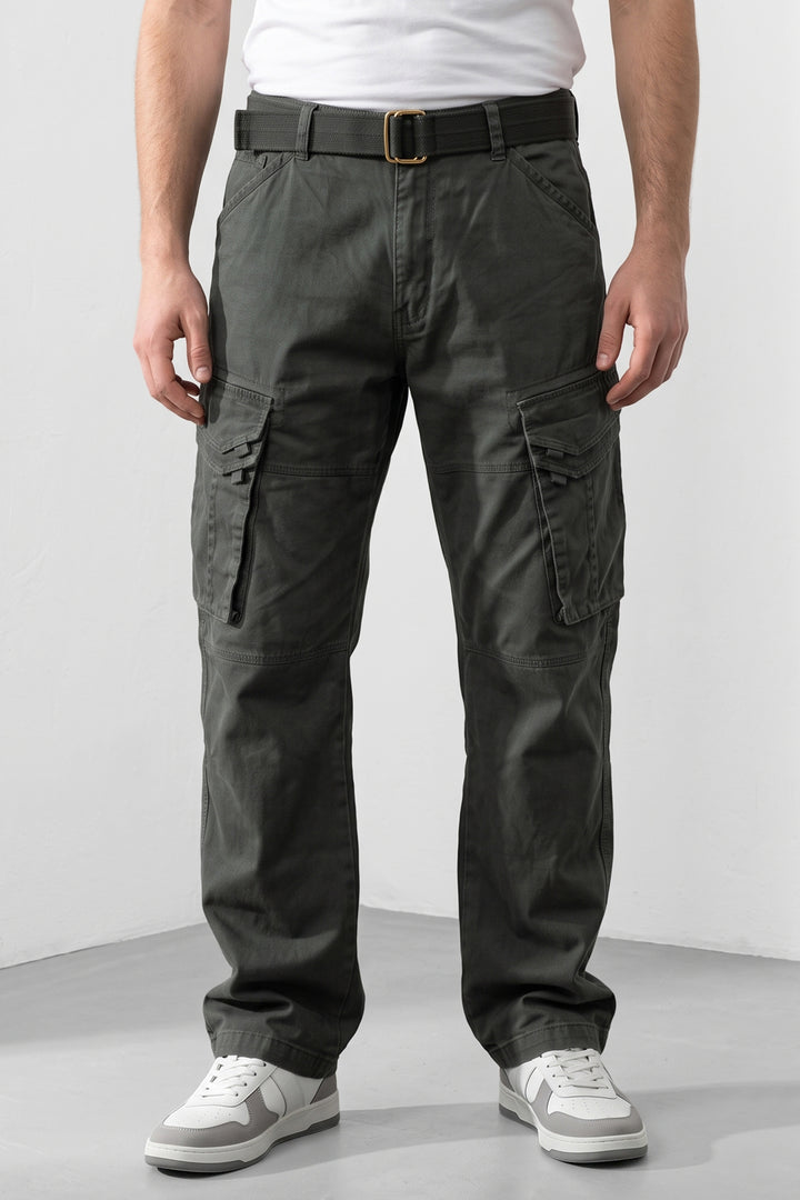 Grey Mens 6 Pocket Cargo Pants