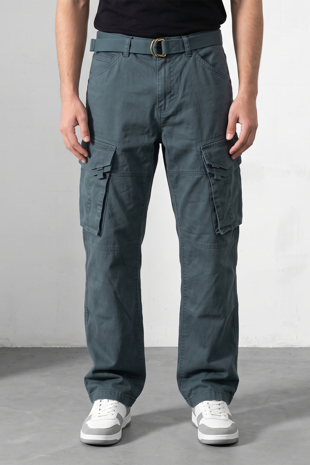 Steel Grey Mens 6 Pocket Cargo Pants