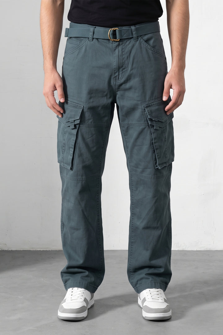 Steel Grey Mens 6 Pocket Cargo Pants