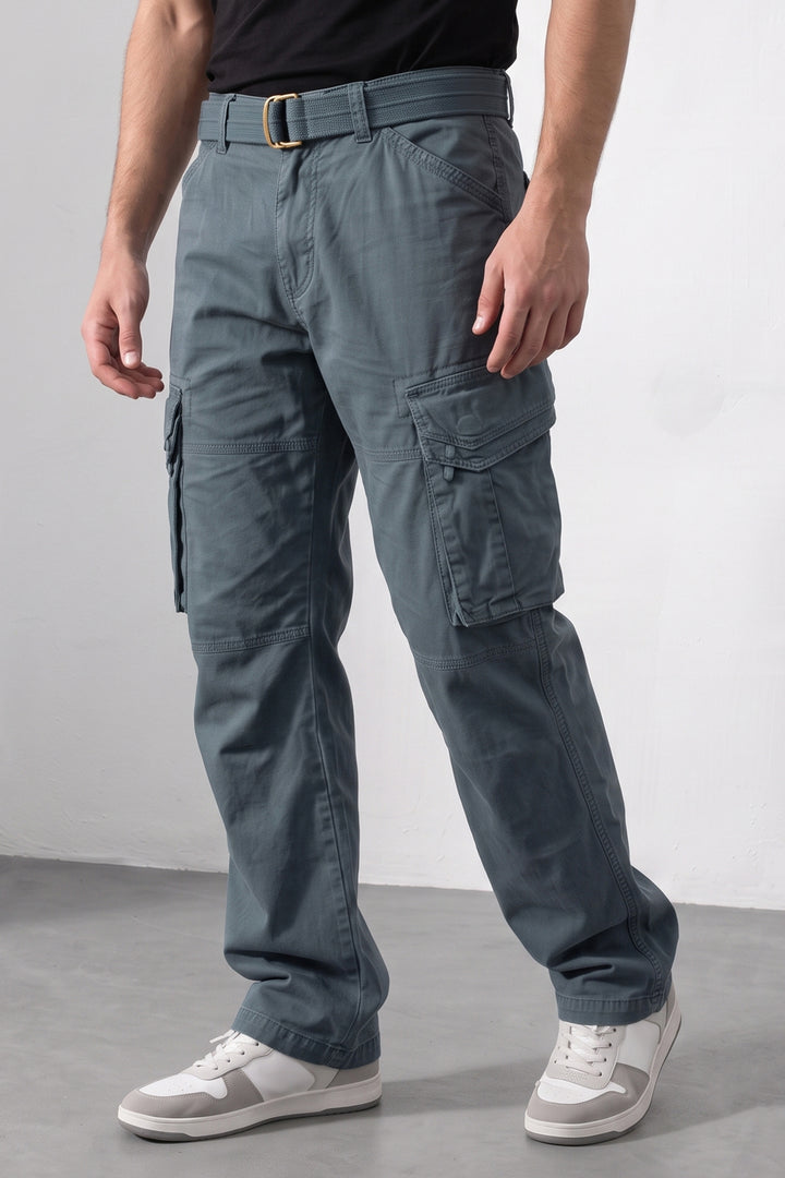 Steel Grey Mens 6 Pocket Cargo Pants