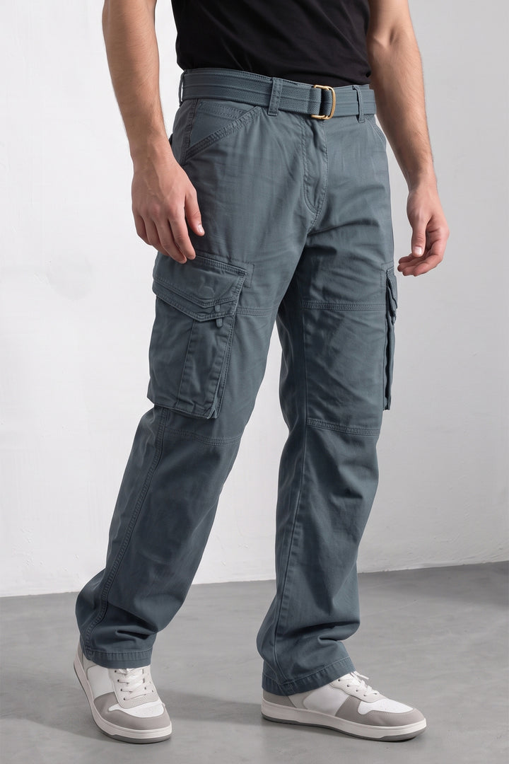 Steel Grey Mens 6 Pocket Cargo Pants