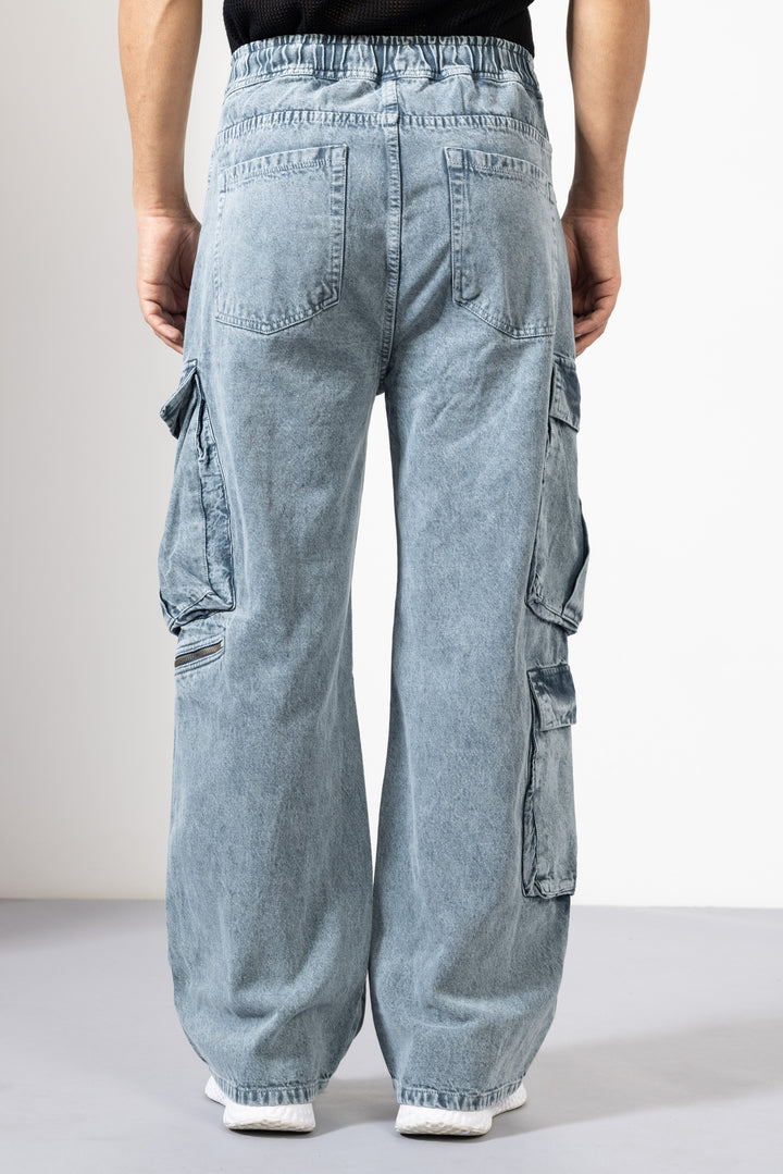Blue Denim Cargo Pant for Men