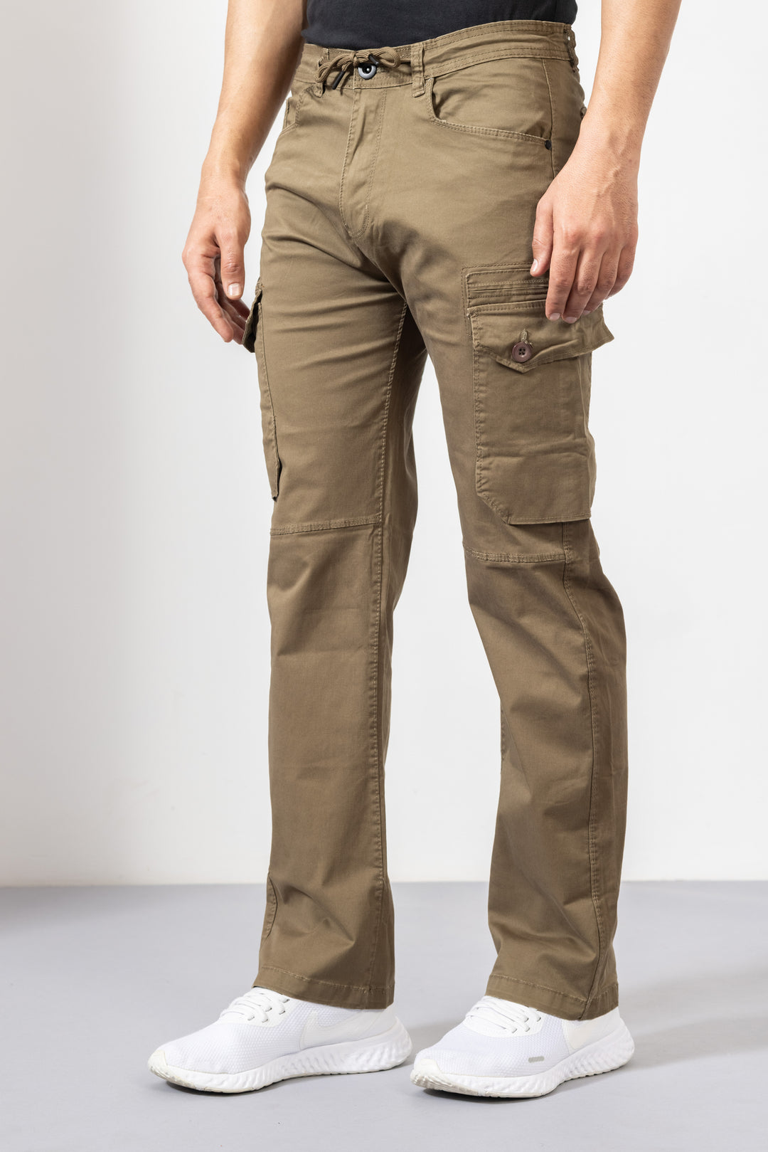 Light Cream Men Cotton Cargo Pant