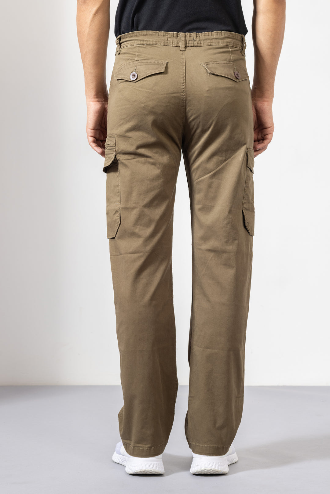 Light Cream Men Cotton Cargo Pant