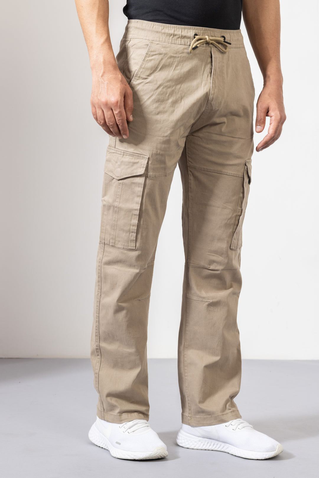Cream Cargo Cotton Pant
