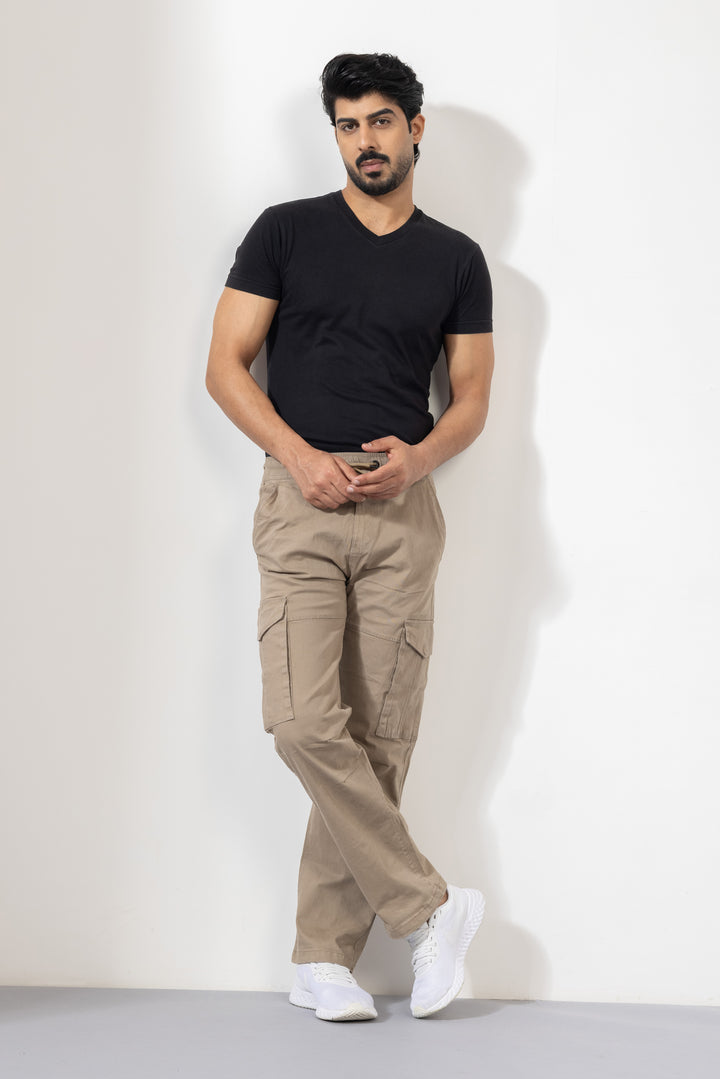 Cream Cargo Cotton Pant