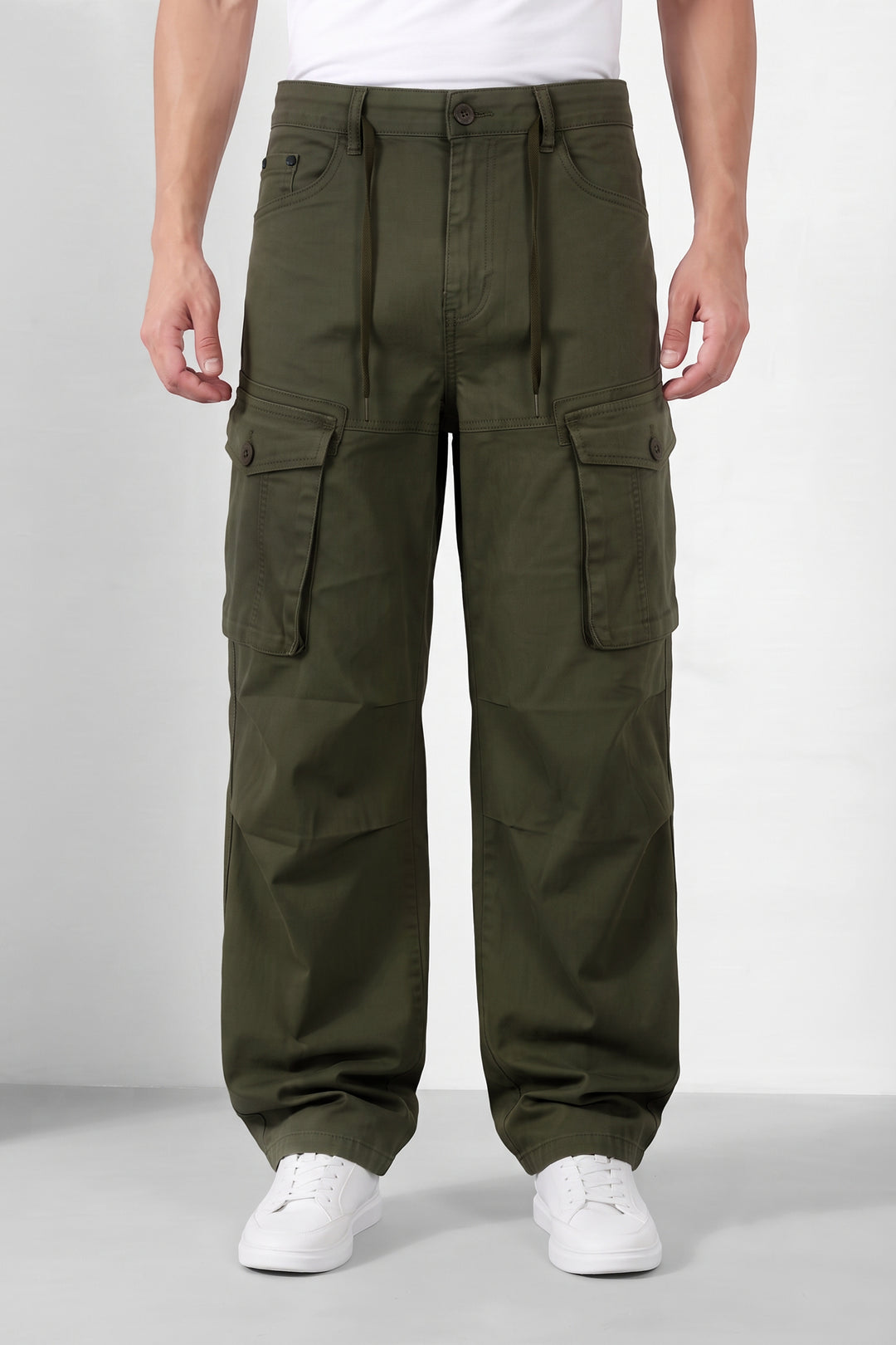 Dark Green Mens 6 Pocket Cargo Pants