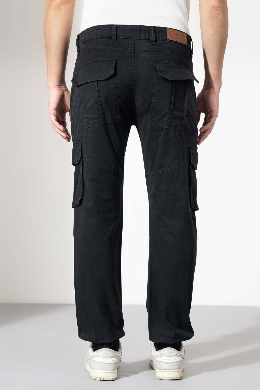 Black Men Cotton Multi Pocket Cargo Pant