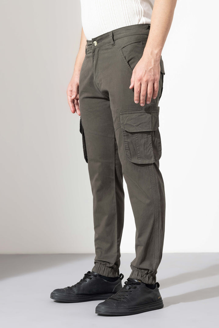 Dark Grey Multi Cotton Cargo Pant