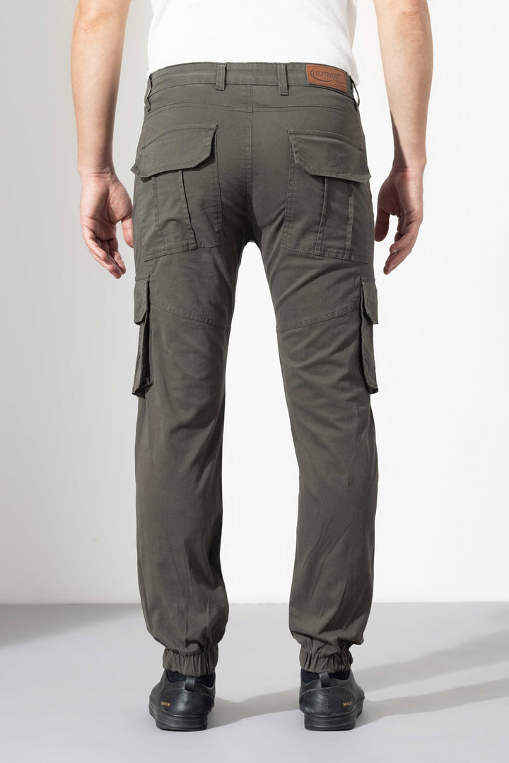Dark Grey Multi Cotton Cargo Pant