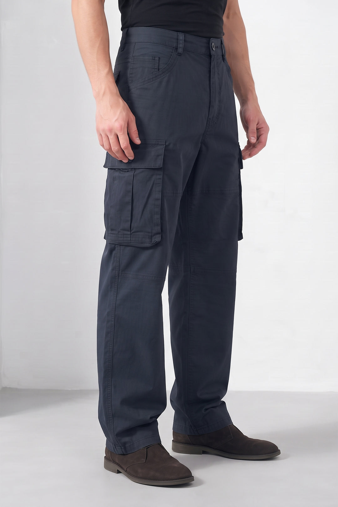 Black Mens 6 Pocket Cargo Pants