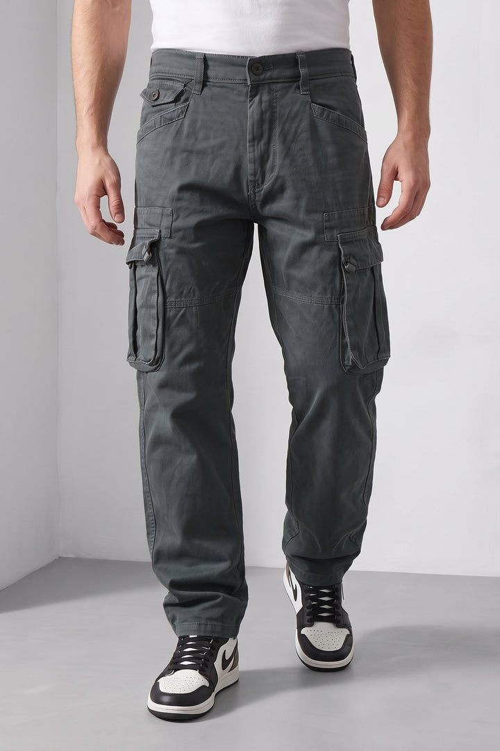 Steel Grey Mens 6 Pocket Cargo Pants