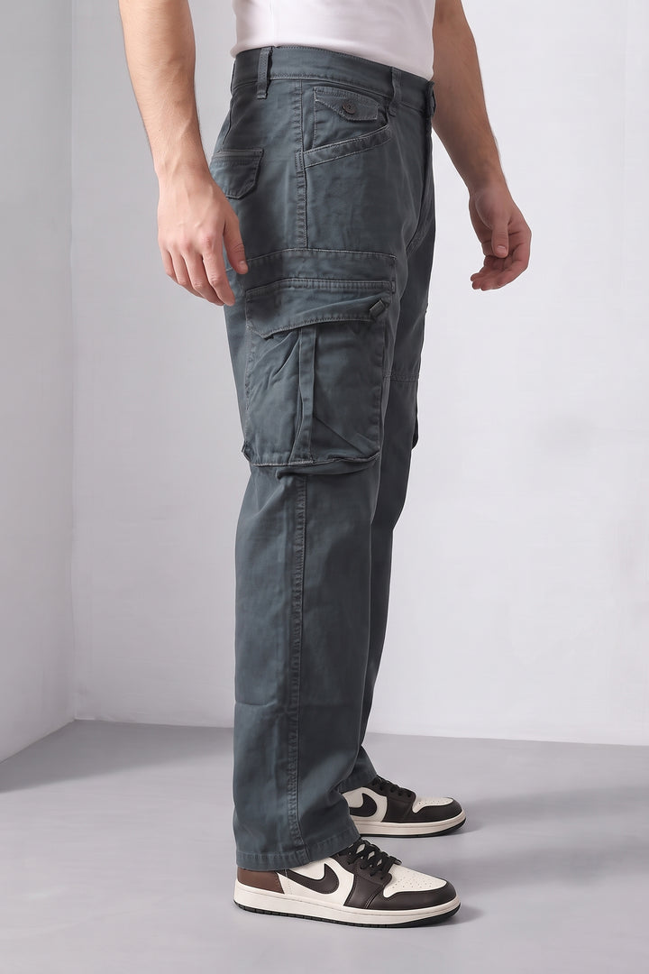 Steel Grey Mens 6 Pocket Cargo Pants