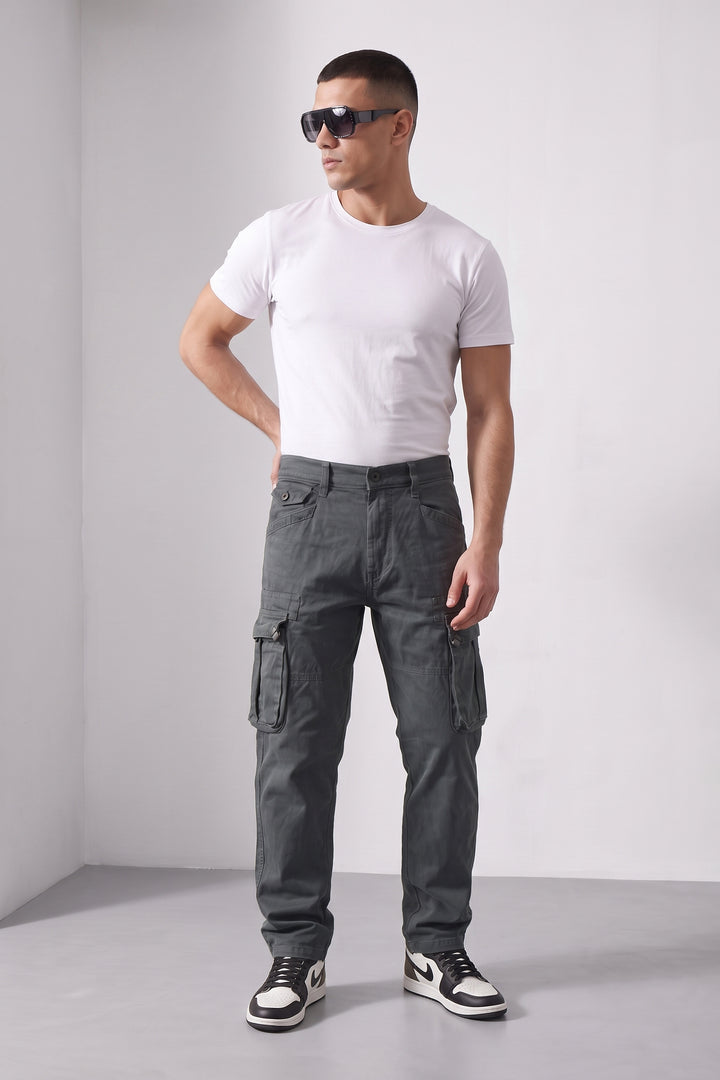Steel Grey Mens 6 Pocket Cargo Pants