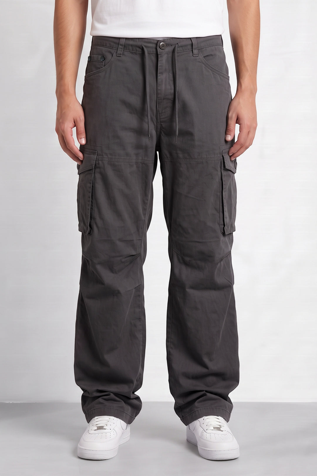 Steel Grey Mens 6 Pocket Cargo Pants