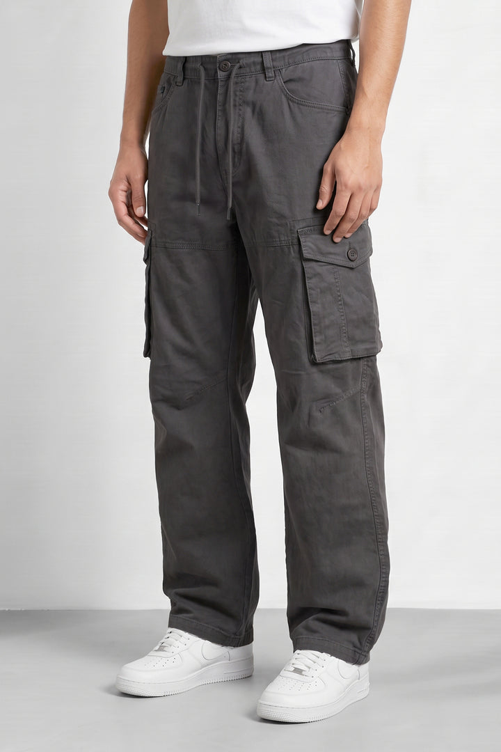 Steel Grey Mens 6 Pocket Cargo Pants