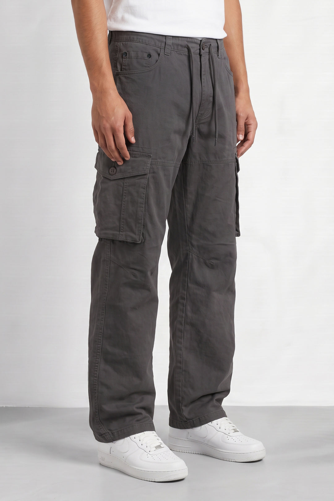 Steel Grey Mens 6 Pocket Cargo Pants