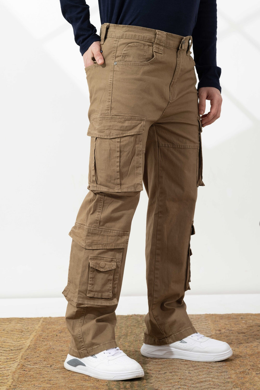 Brown Men Cargo Pants