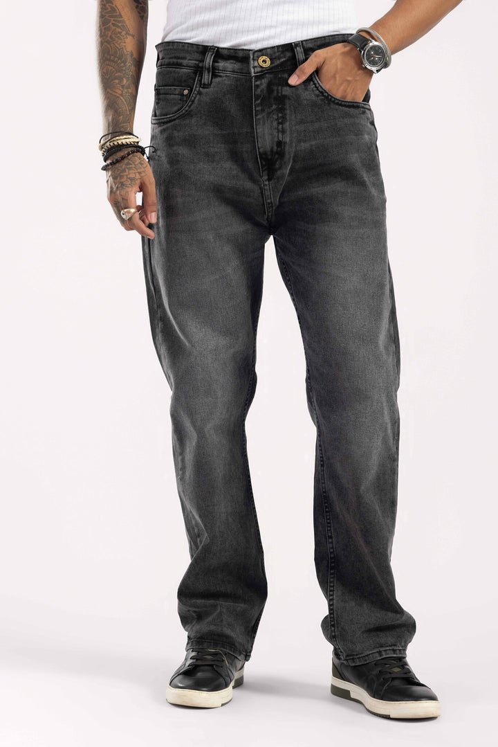 Black Mom Fit Washed Denim
