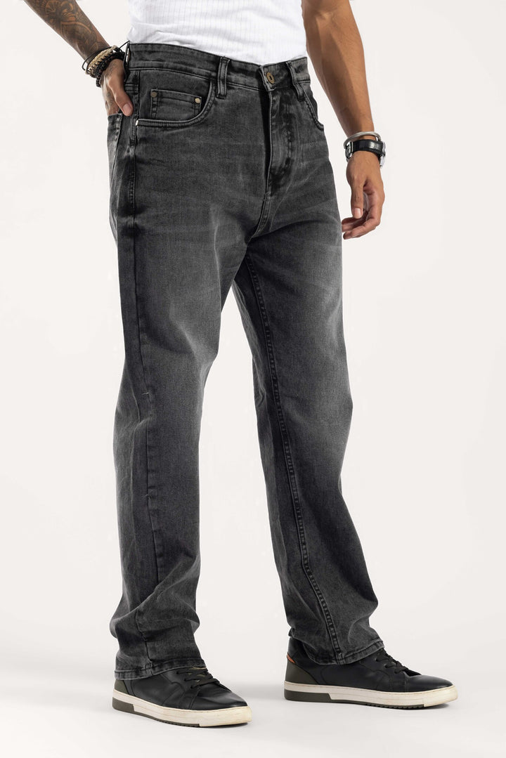 Black Mom Fit Washed Denim