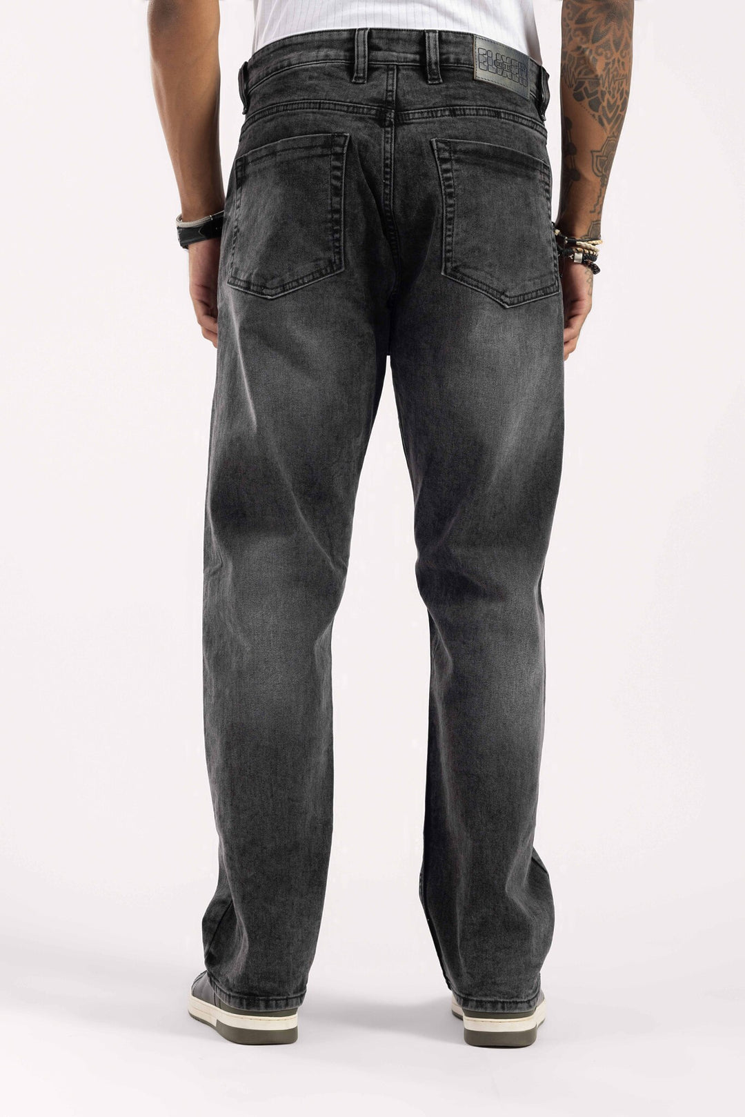 Black Mom Fit Washed Denim