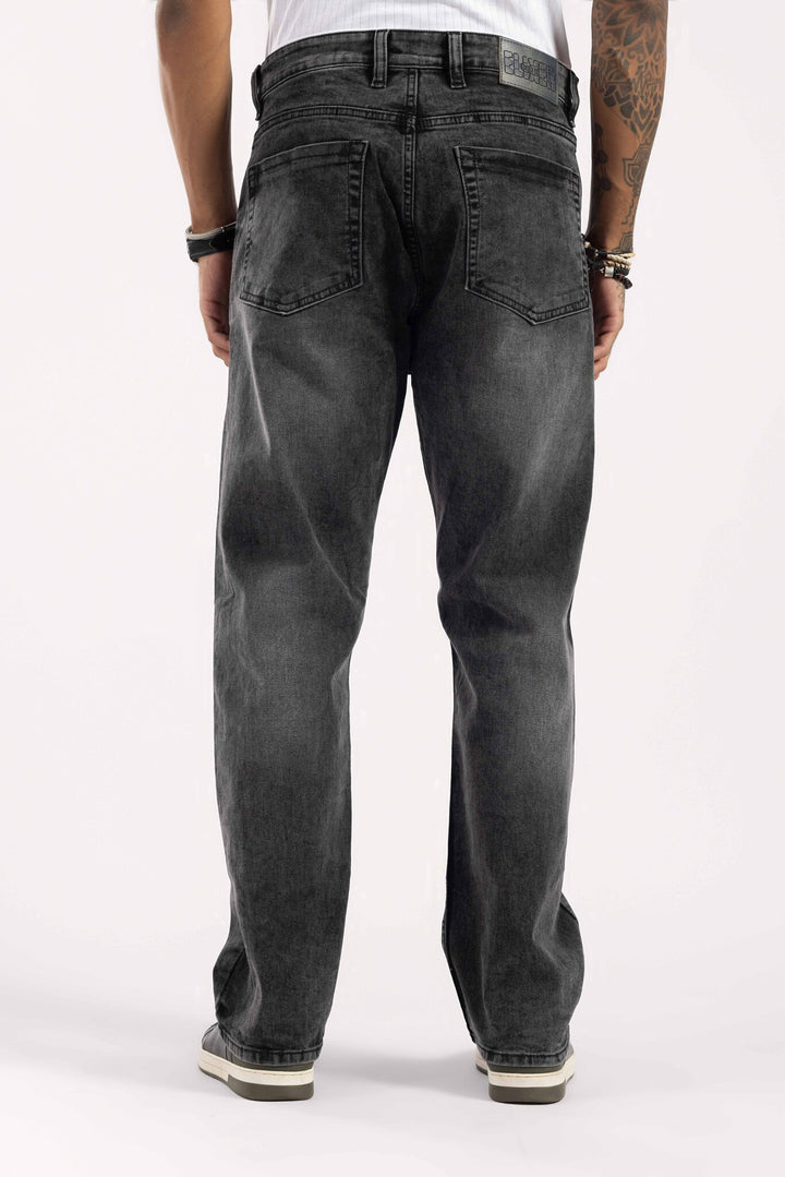 Black Mom Fit Washed Denim