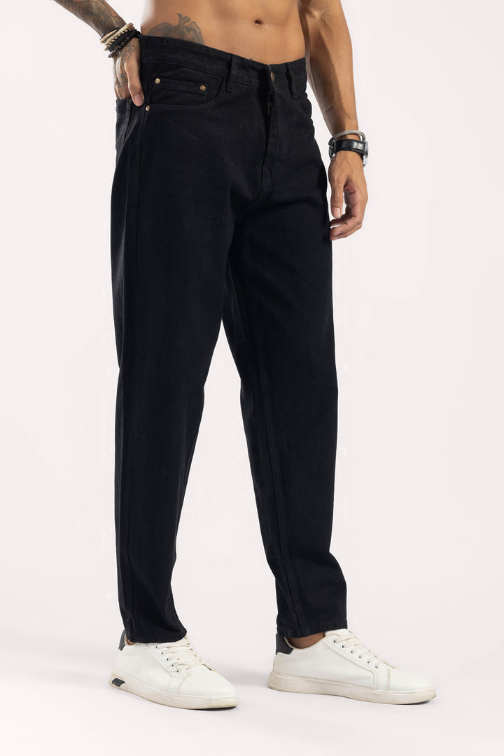 Black Mom Fit Washed Denim
