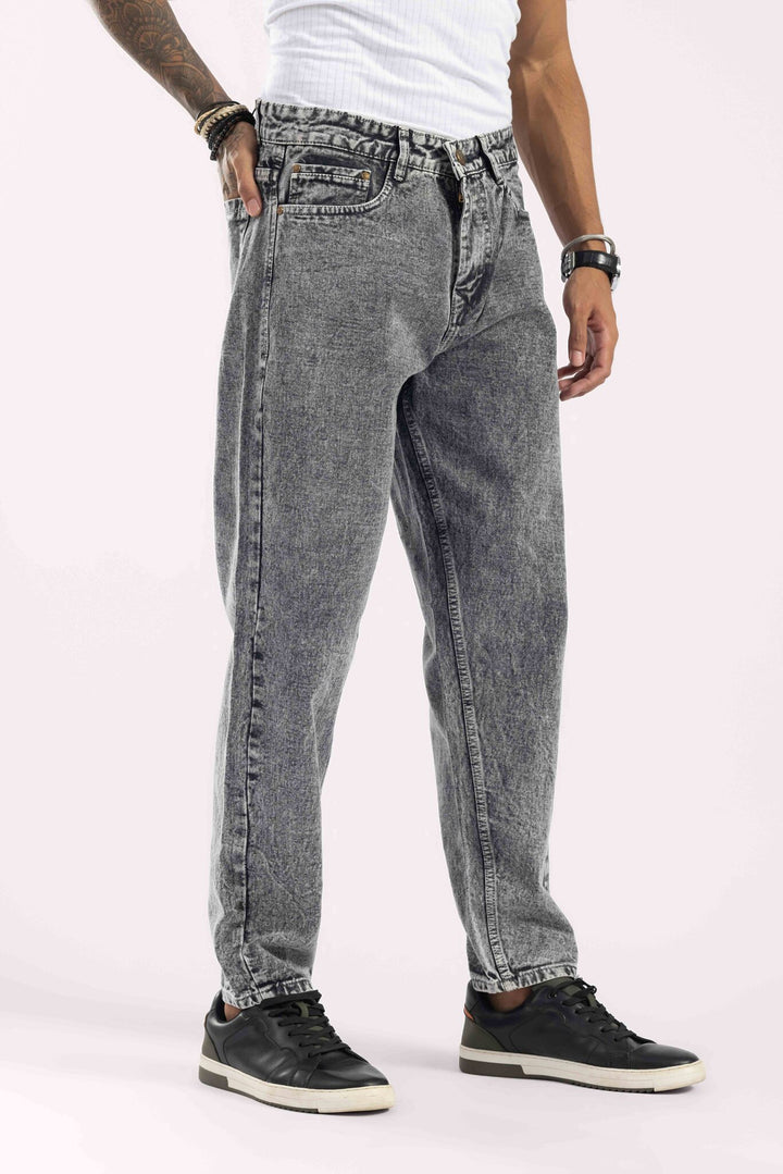 Dark Grey Mom Fit Washed Denim