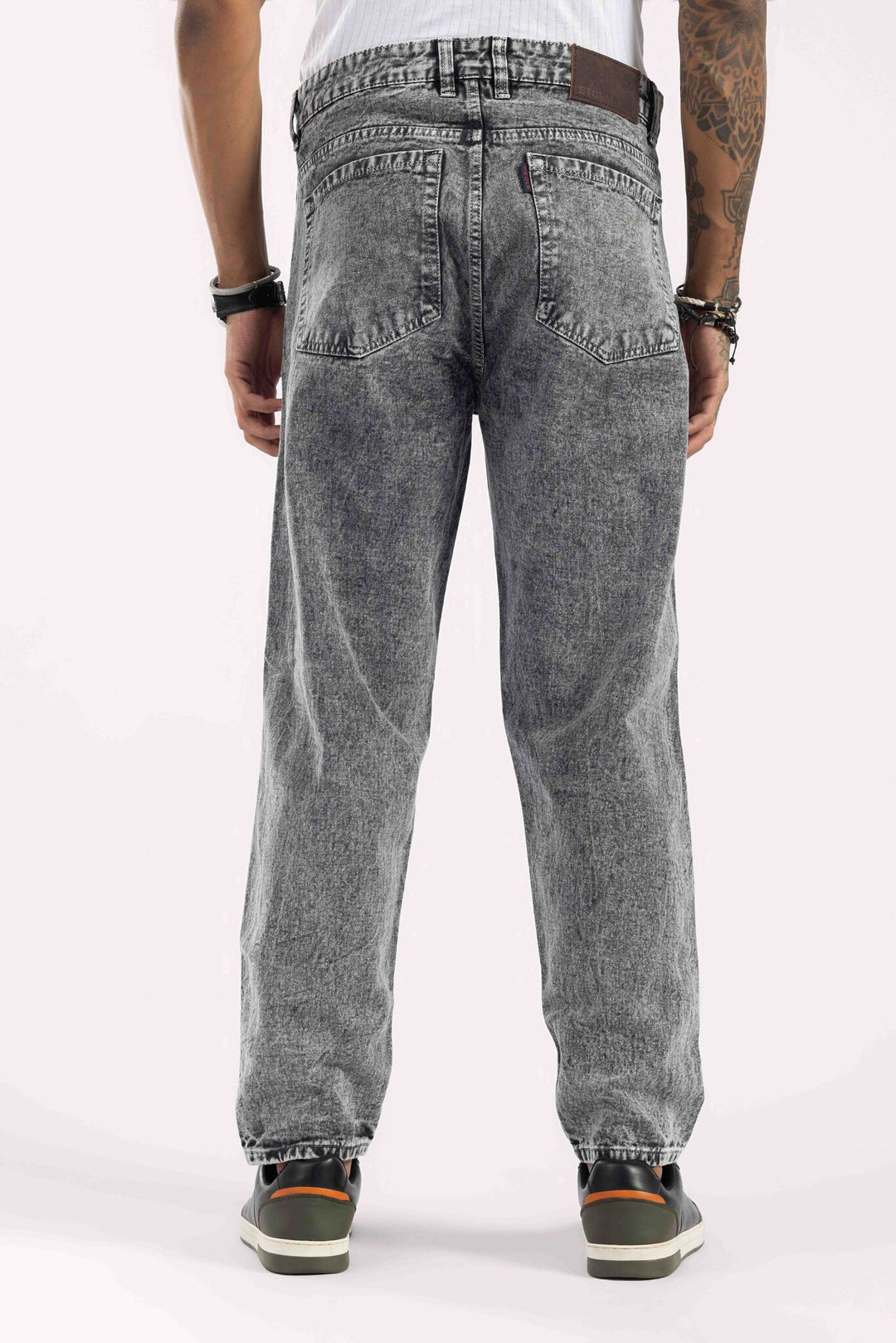 Dark Grey Mom Fit Washed Denim