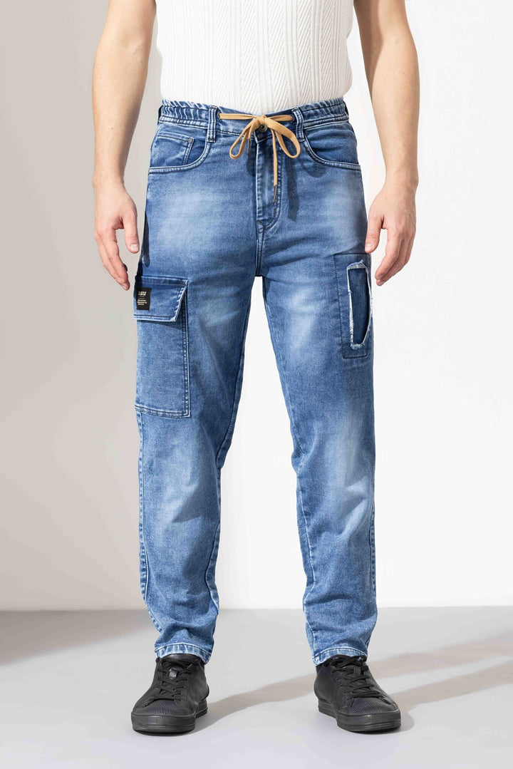 Light Blue Elasticated Waist Denim Jeans