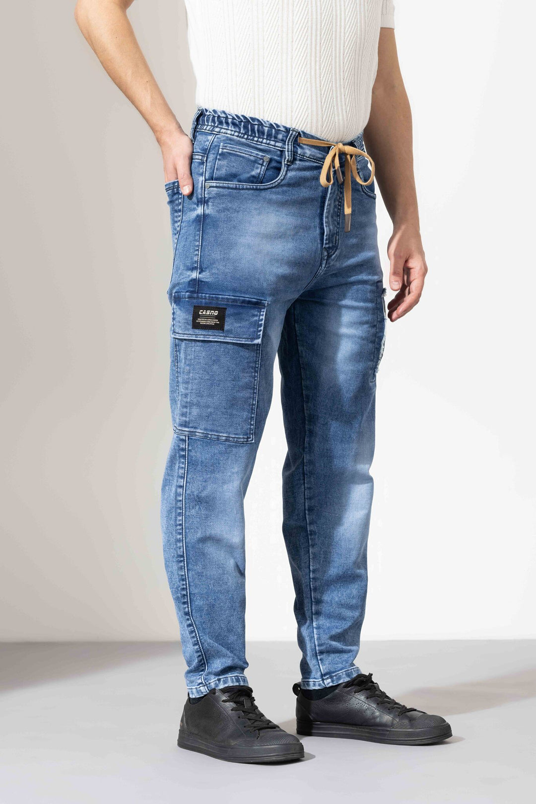 Light Blue Elasticated Waist Denim Jeans