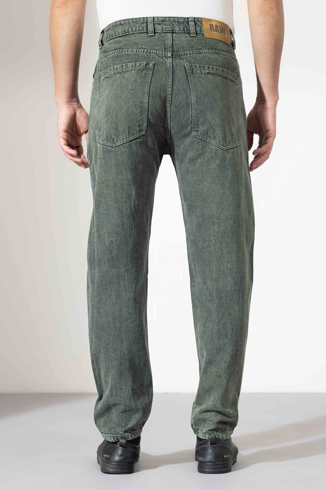 Olive Green Men Denim Cotton Jeans