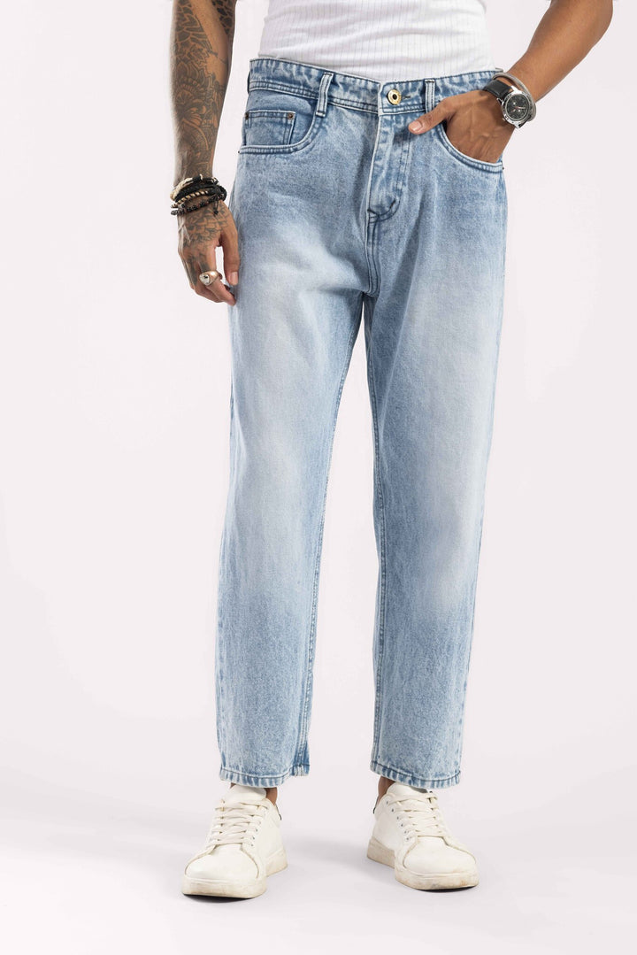 Light Blue Relaxed Fit Washed Denim