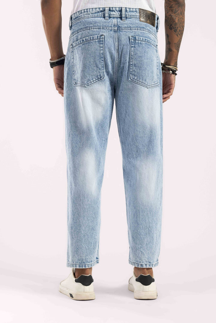 Light Blue Relaxed Fit Washed Denim