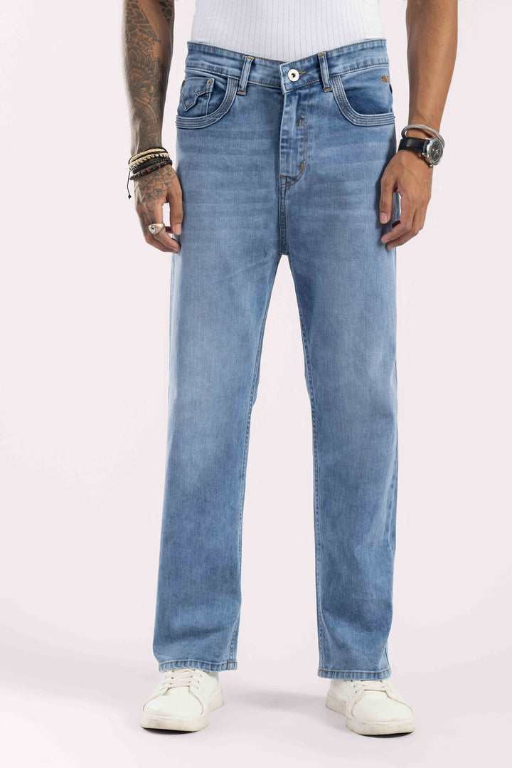 Blue Relaxed Fit Washed Denim