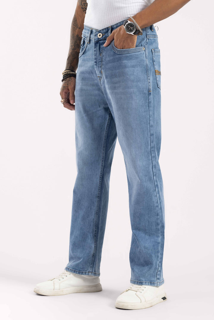 Blue Relaxed Fit Washed Denim