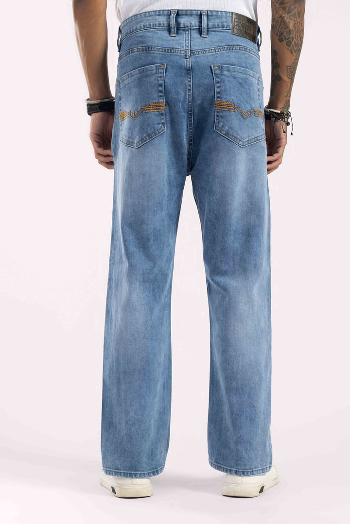 Blue Relaxed Fit Washed Denim