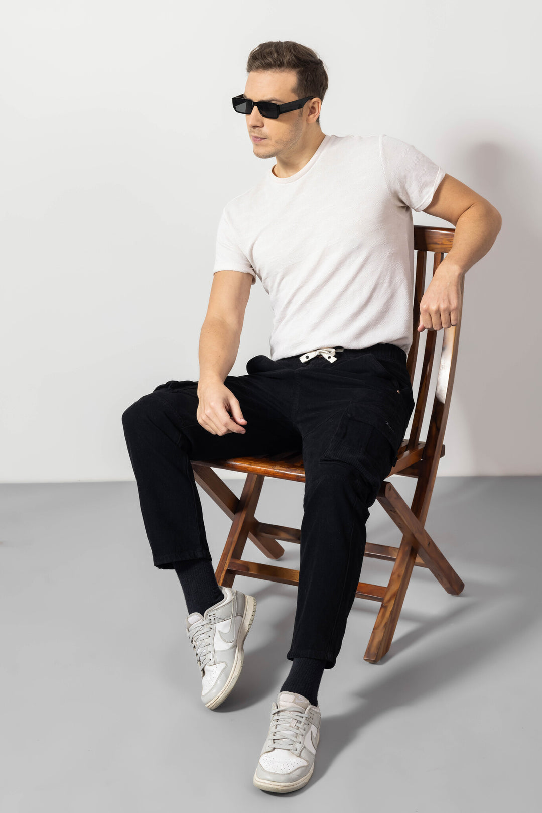 Black Straight Fit cargo Jeans