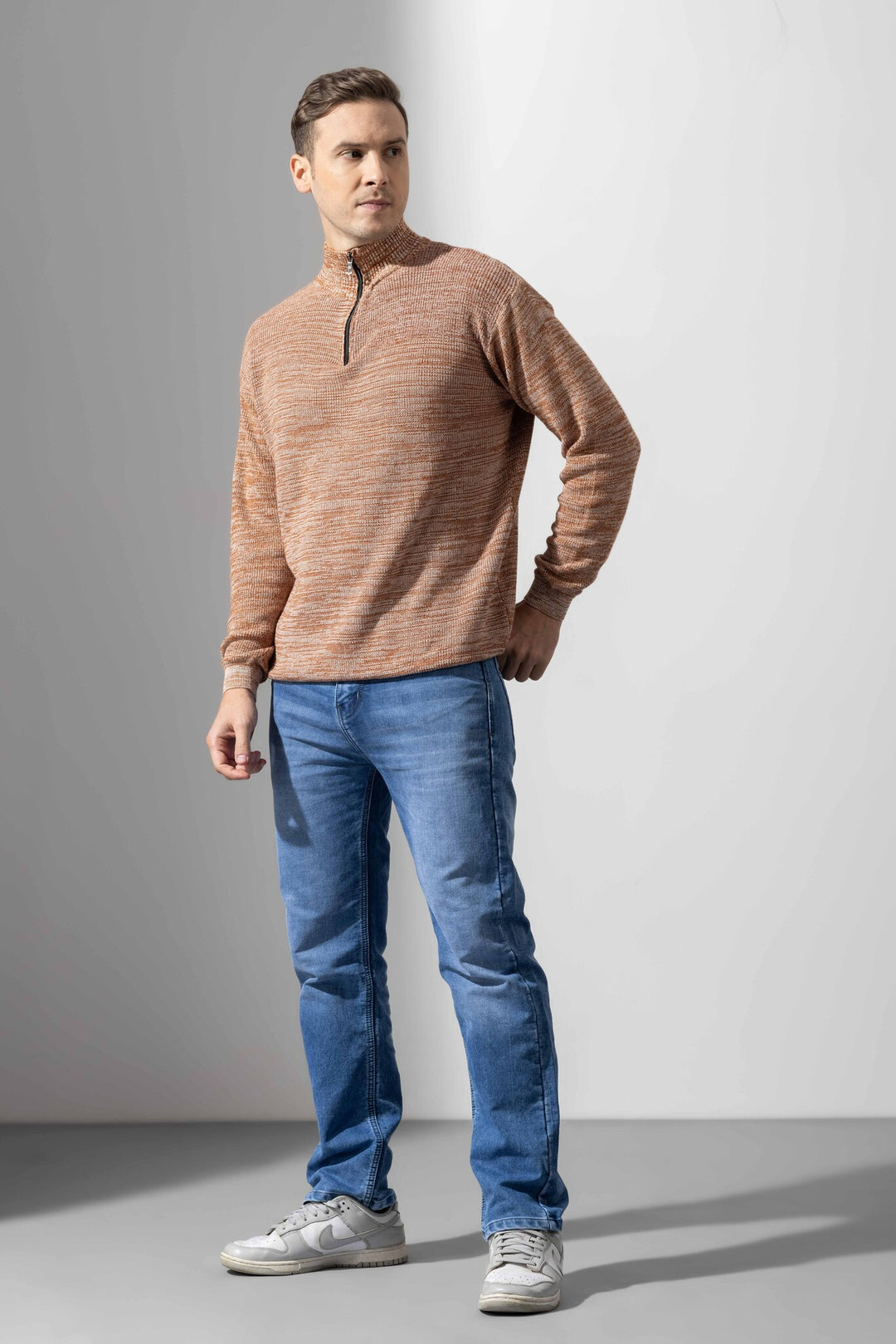 Light Pink Premium Flat Knit Polo T-Shirt