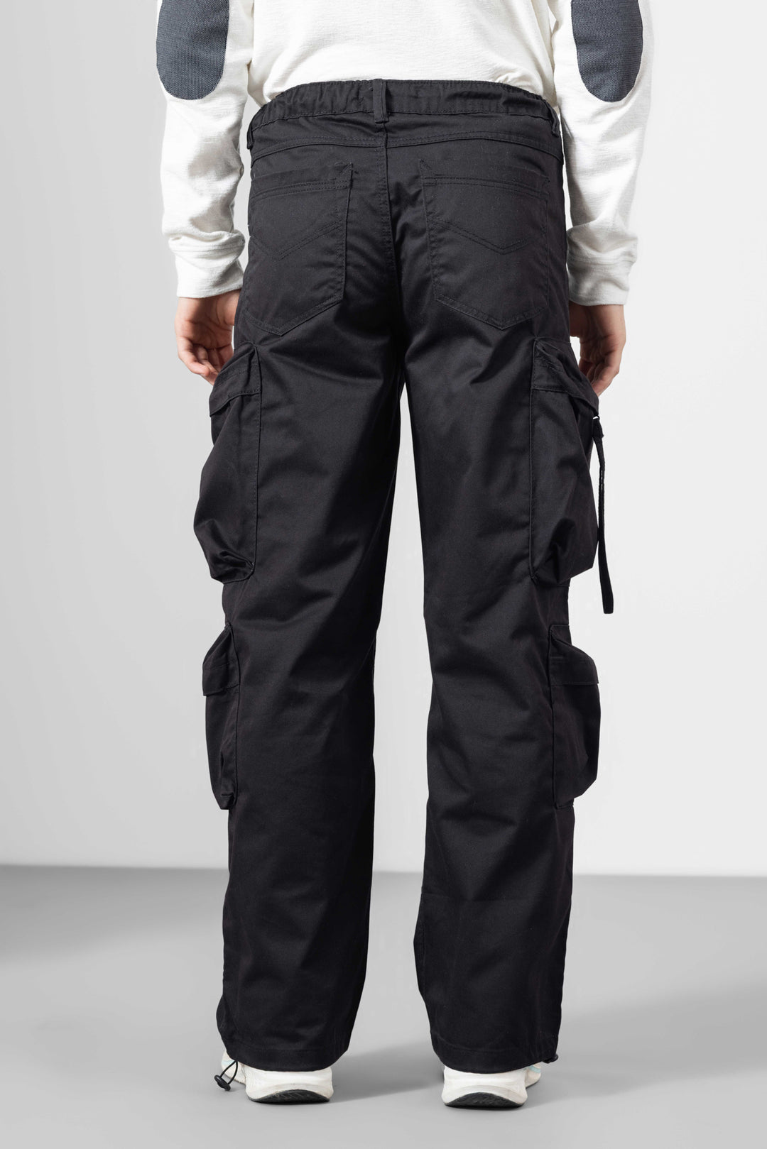 Black Color Men Cotton Cargo Pants