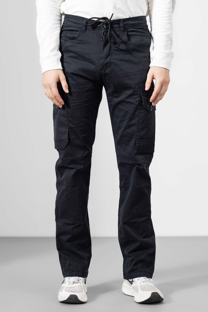 Black Men Cotton Cargo Pants