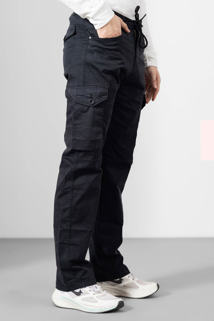 Black Men Cotton Cargo Pants