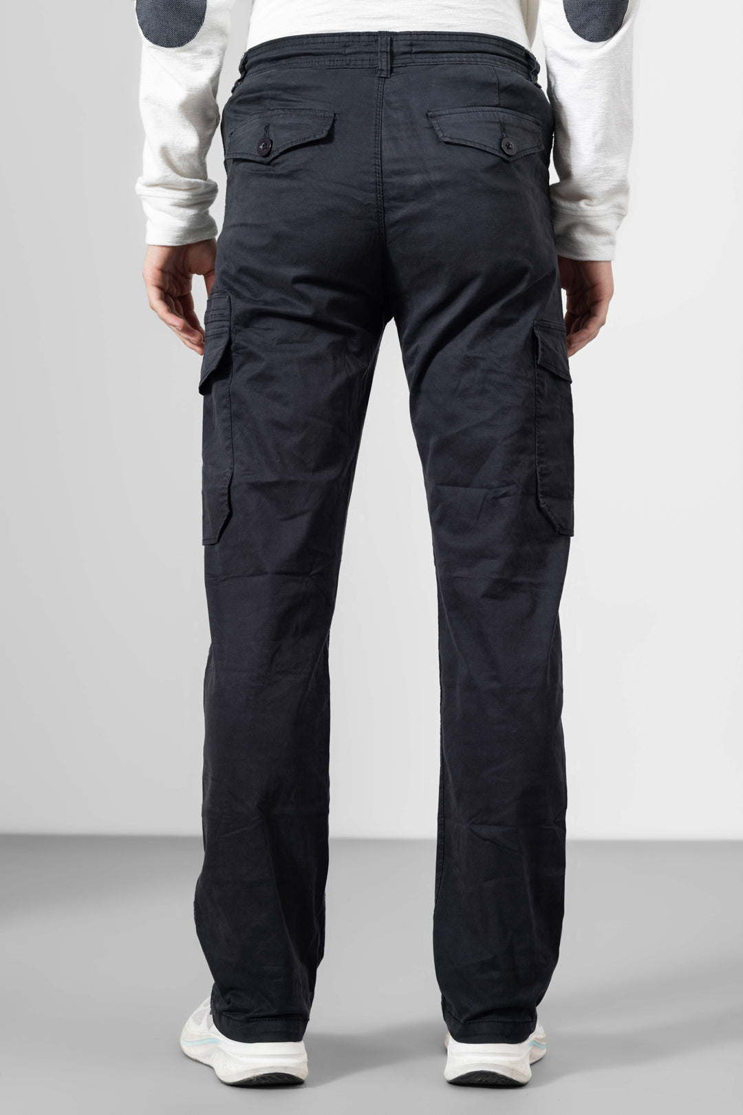 Black Men Cotton Cargo Pants
