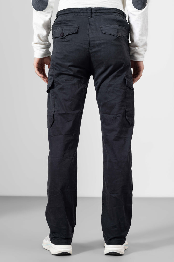 Black Men Cotton Cargo Pants