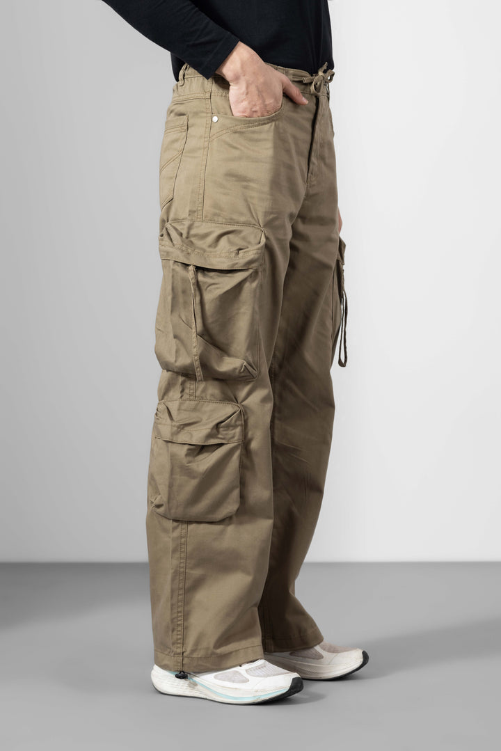 Brown Men Winter Cargo Pants