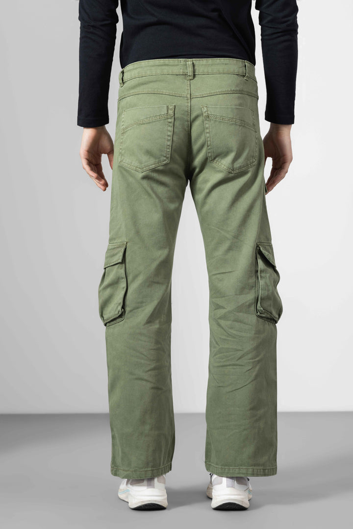 Green Men Cotton Cargo Pants
