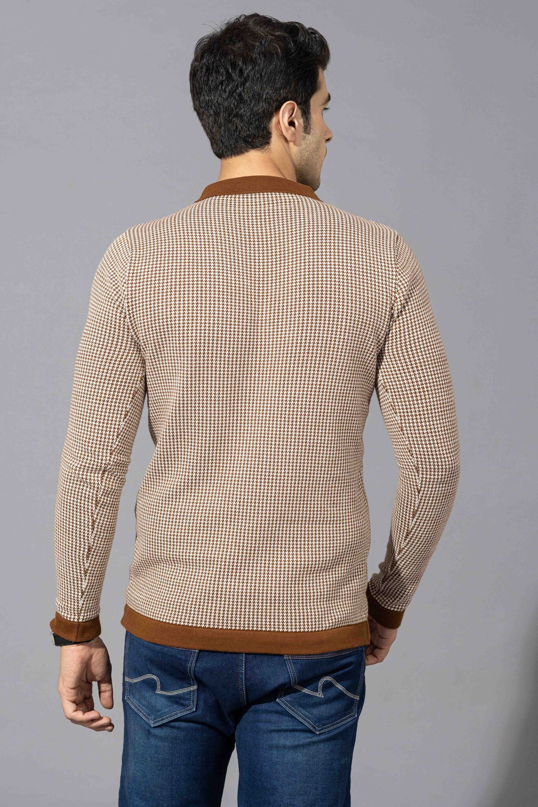 Brown Premium Flat Knit Polo T-Shirt
